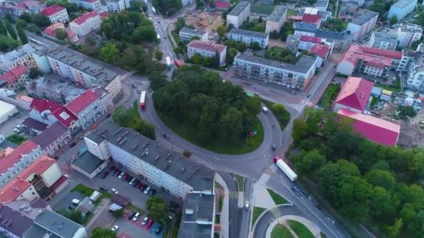 Plac Kosciuszki Square Lomza Vista Aérea Polonia Imágenes Alta Calidad — Vídeos de Stock