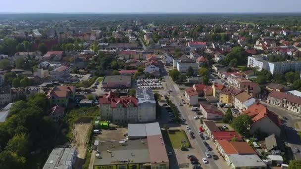 Vackra Landskap Lägenhet Konskie Warszawska Antenn View Poland Högkvalitativ Film — Stockvideo