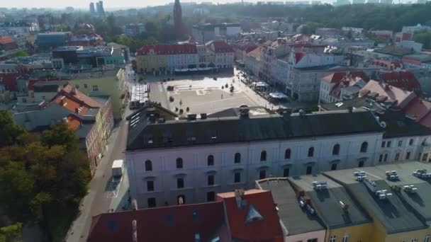 Old Town Market Bydgoszcz Stary Rynek Centrum Luchtfoto Polen Hoge — Stockvideo