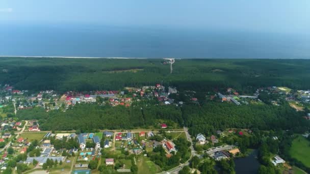 Piękny Krajobraz Bałtyk Plaża Las Jantar Erial Widok Polska Wysokiej — Wideo stockowe