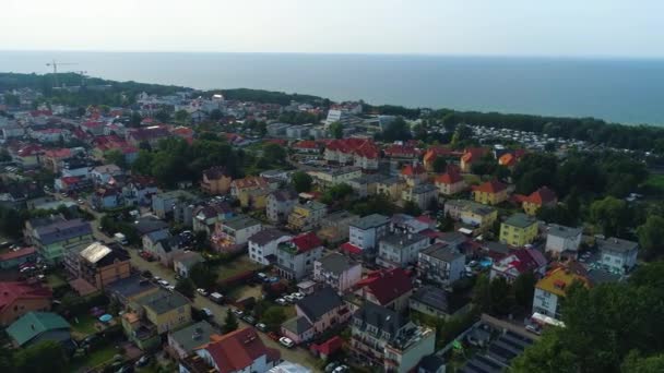 Casas Mar Báltico Uniescie Mielno Domy Morze Vista Aérea Polonia — Vídeo de stock