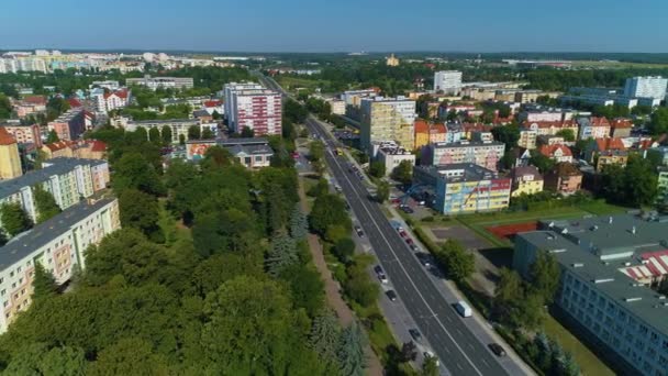 Krásná Panorama Lubin Widok Aerial View Polsko Vysoce Kvalitní Záběry — Stock video