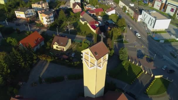 Church Rumia Kosciol Judy Tadeusza Aerial View Poland Vysoce Kvalitní — Stock video