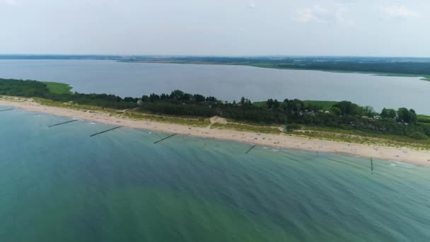 Panorama Baltische Zee Meer Bukowo Dabkowice Krajobraz Luchtfoto View Polen — Stockvideo
