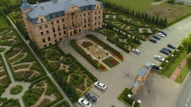 Amber Palace Hotel Wloclawek Palac Bursztynowy Aerial View Lengyelország Kiváló — Stock videók