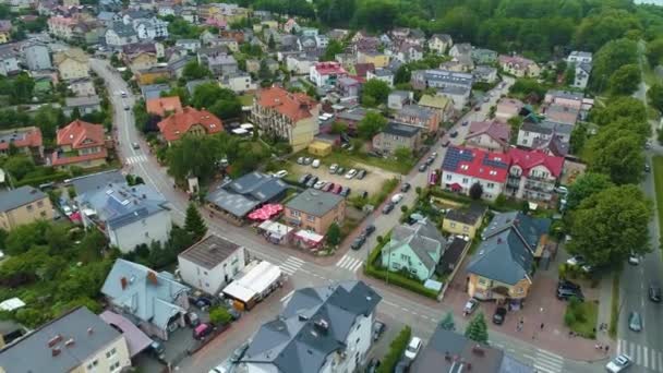 Prachtig Landschap Wladyslawowo Piekny Krajobraz Luchtfoto View Polen Hoge Kwaliteit — Stockvideo
