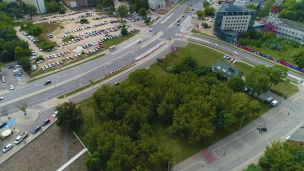Πλατεία Αγοράς Στο Bialystok Rynek Sienny Aerial View Poland Υψηλής — Αρχείο Βίντεο