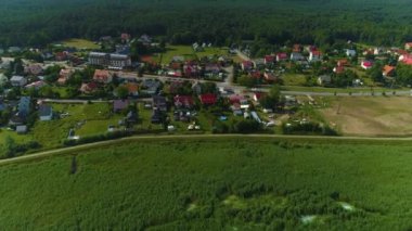 Güzel manzara Katy Rybackie Piekny Krajobraz Hava Görüntüsü Polonya. Yüksek kalite 4k görüntü