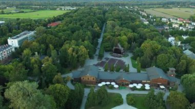 Spa Park Ciechocinek Park Zdrojowy Hava Görüntüsü Polonya. Yüksek kalite 4k görüntü