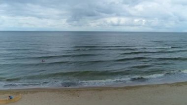 Baltık Denizi Lukecin Morz Baltyckiea Hava Görüntüsü Polonya. Yüksek kalite 4k görüntü