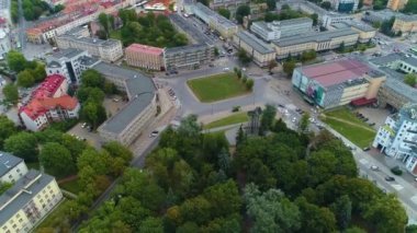 Öğrenci Meydanı Bialystok Plac Studentow Hava Görüntüsü Polonya. Yüksek kalite 4k görüntü