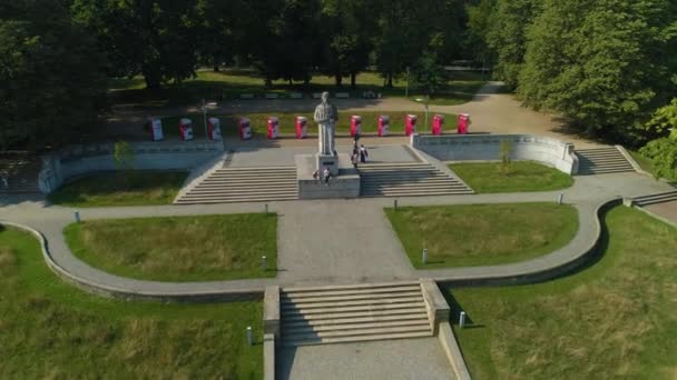 Plac Adam Mickiewicz Square Szczecin Aerial View Poland High Quality — Stock Video