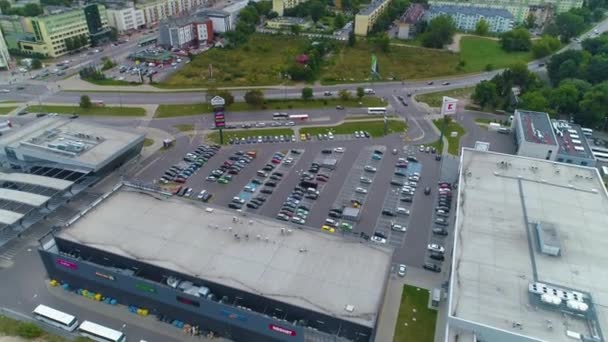 Kiskereskedelmi Park Mall Bialystok Park Handlowy Aerial View Lengyelország Kiváló — Stock videók