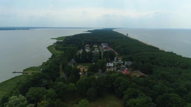 Πανόραμα Βαλτική Θάλασσα Λίμνη Jamno Lazy Pas Nadmorski Aerial View — Αρχείο Βίντεο