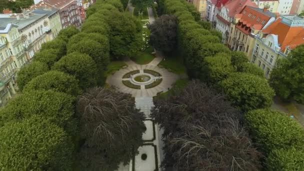 Πάρκο Sienkiewicza Slupsk Centrum Aerial View Πολωνία Υψηλής Ποιότητας Πλάνα — Αρχείο Βίντεο