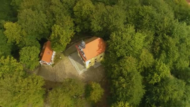 Three Crosses Church Wejherowo Kosciol Trzech Krzyzy Aerial View Poland — Stock Video