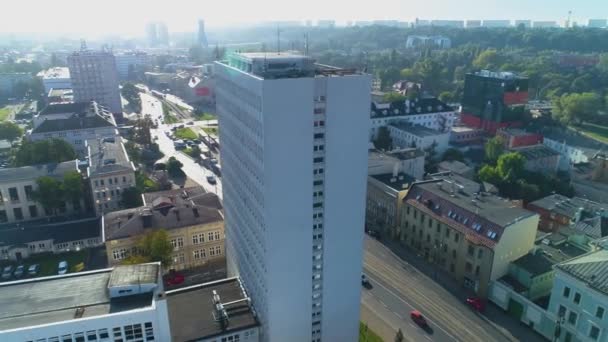 Street Jagiellonska Bydgoszcz Rondo Flygfoto Polen Högkvalitativ Film — Stockvideo