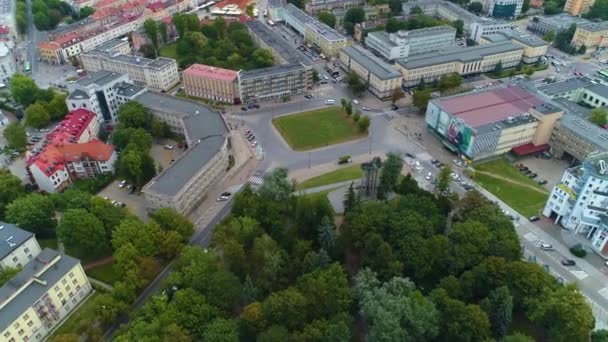 Student Square Bialystok Plac Studentow Aerial View Poland Vysoce Kvalitní — Stock video