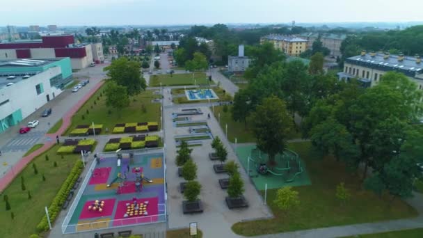 Parque Infantil Parque Acuático Suwalki Aquapark Basen Vista Aérea Polonia — Vídeos de Stock