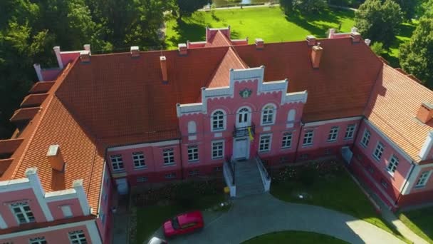 Museum Writings Wejherowo Muzeum Palac Park Downtown Aerial View Poland — Stock Video