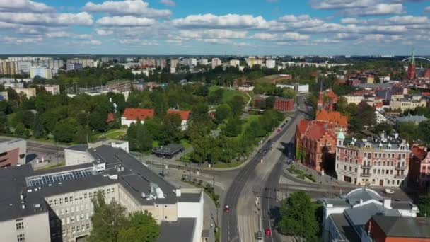 纪念公园Torun Park Pamieci Aerial View Poland 高质量的4K镜头 — 图库视频影像