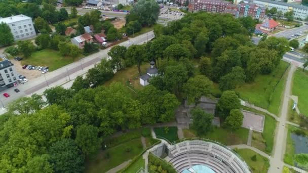 歌剧院老坟场Bialystok Stary Cmentarz Aerial View Poland 高质量的4K镜头 — 图库视频影像