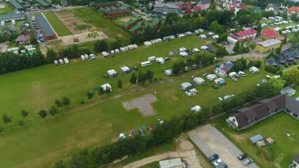 Campsite Sarbinowo Pole Kempingowe Aerial View Poland Vysoce Kvalitní Záběry — Stock video