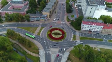 Doktor Lussy Meydanı Bialystok Plac Doktora Hava Görüntüsü Polonya. Yüksek kalite 4k görüntü