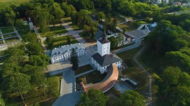 Saray Kompleksi Biala Podlaska Zespol Sarayı Radziwillow Hava Görüntüsü Polonya. Yüksek kalite 4k görüntü