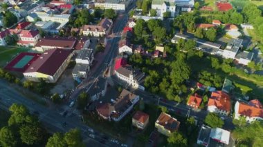 Aşağı Narutowicza Caddesi, Biala Podlaska Hava Manzarası Polonya. Yüksek kalite 4k görüntü