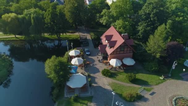 Водяной Мельничный Парк Старовейски Румия Млын Водный Вид Воздуха Польша — стоковое видео