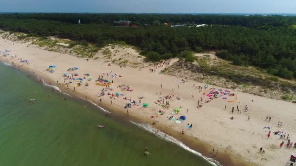 Plage Mer Baltique Lazy Plaza Morze Baltyckie Vue Aérienne Pologne — Video