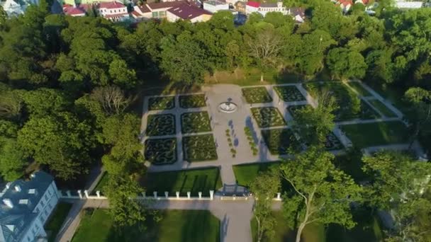 Park Palace Biala Podlaska Zespol Palacowy Radziwillow Aerial View Polsko — Stock video