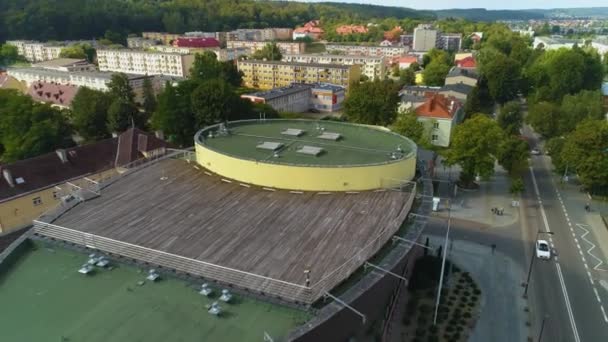 Kulturális Központ Wejherowo Centrum Kultury Filharmonia Aerial View Lengyelország Kiváló — Stock videók