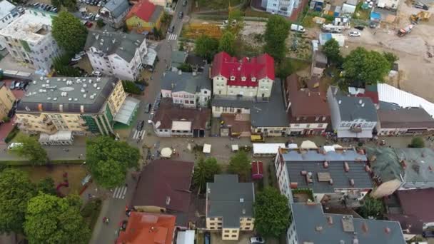 Downtown Miedzyzdroje Ulica Swiatowida Aerial View Polen Hoge Kwaliteit Beeldmateriaal — Stockvideo