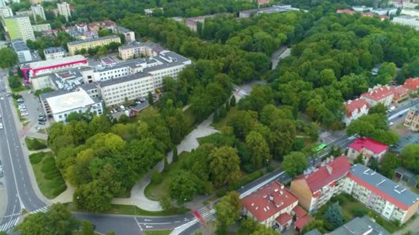 Park Planty Bialystok Centrum Aerial View Poland High Quality Footage — Stock Video