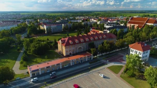 景观教区博物馆Lomza Muzeum Diecezjalne Aerial View Poland 高质量的4K镜头 — 图库视频影像