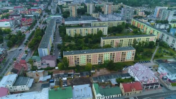 Gyönyörű Lakótelep Suwalki Bloki Osiedle Aerial View Lengyelország Kiváló Minőségű — Stock videók