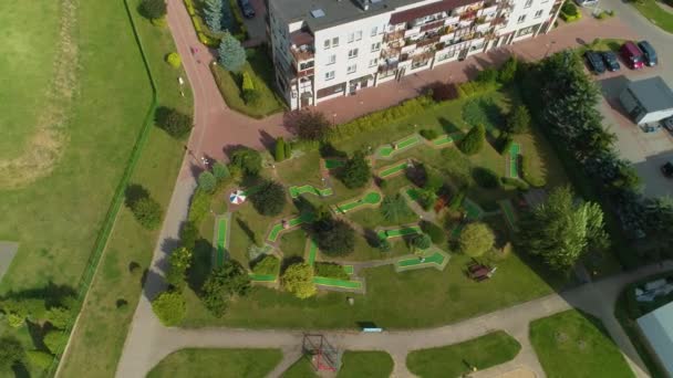 stock video Mini Golf Playground Lomza Aerial View Poland. High quality 4k footage