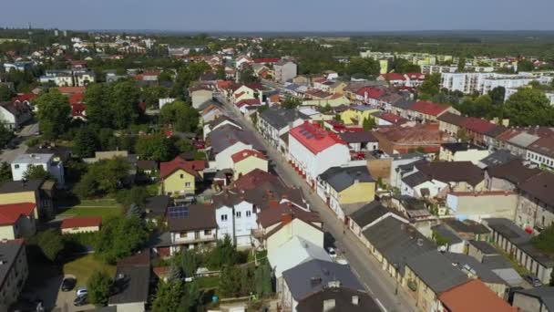 Prachtig Landschap Appartement Konskie Krajobraz Bloki Aerial View Polen Hoge — Stockvideo