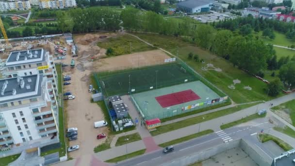 Campi Calcio Lomza Boiska Vista Aerea Polonia Filmati Alta Qualità — Video Stock