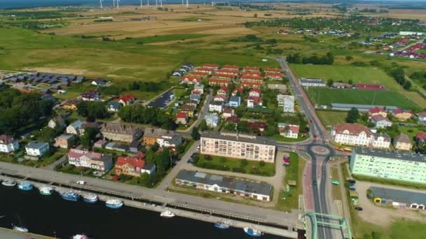 Krásná Krajina Darlowo Piekny Krajobraz Aerial View Polsko Vysoce Kvalitní — Stock video