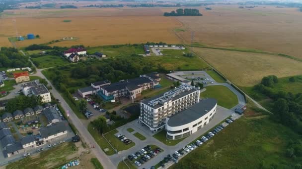 Schöne Landschaft Hotel Mielno Piekny Krajobraz Luftaufnahme Polen Hochwertiges Filmmaterial — Stockvideo