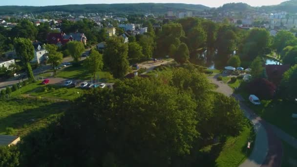 Σπίτι Του Πολιτισμού Πάρκο Starowiejski Rumia Dom Kultury Aerial View — Αρχείο Βίντεο