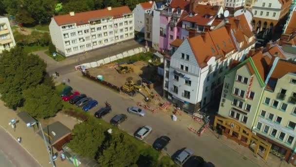 Wielka Odrzanska Street Szczecin Aerial View Poland 高质量的4K镜头 — 图库视频影像