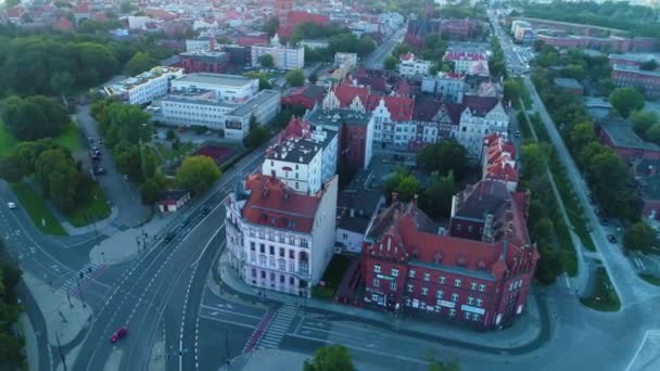 Eski Apartman Binaları Torun Kamienice Havacılık Görünümü Polonya Yüksek Kalite — Stok video