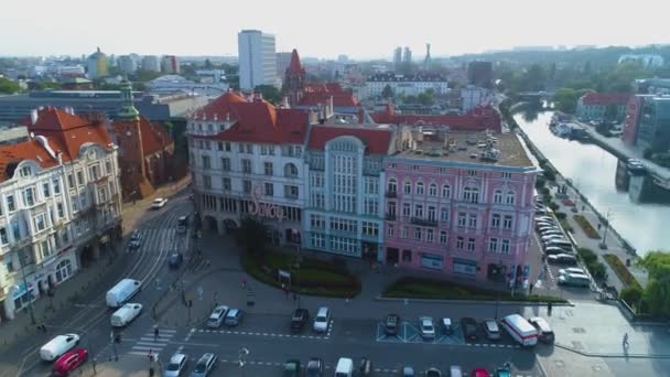Mietswohnung Kamienica Savoy Bydgoszcz Plac Teatralny Aerial View Polen Hochwertiges — Stockvideo