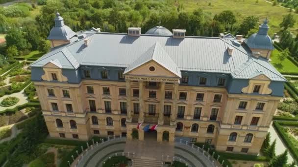 Amber Palace Hotel Wloclawek Palac Bursztynowy Luchtfoto View Polen Hoge — Stockvideo