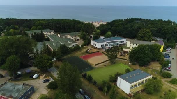 Seaside Hotels Dabki Morze Hotele Aerial View Poland High Quality — Stock Video