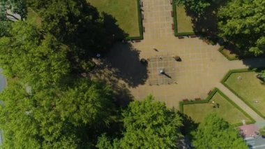 Skwer Kosciuszki Meydanı Siedlce Merkezi Hava Görüntüsü Polonya. Yüksek kalite 4k görüntü